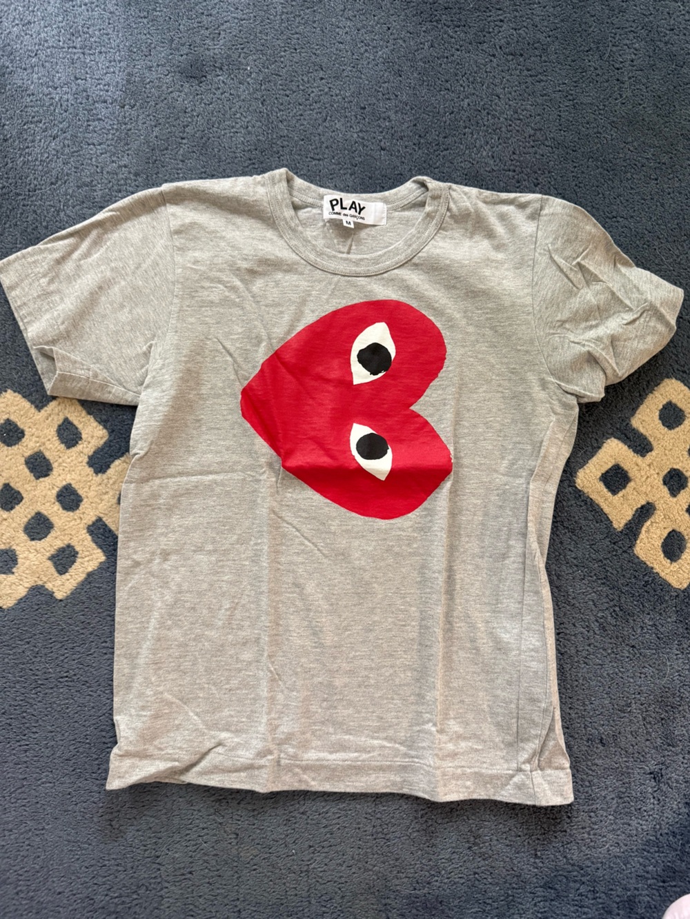 Comme des Garcons women’s gray t with Red Heart Graphic M